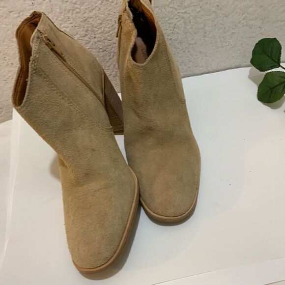 Lucky Brand Pellyon Western Bootie Slate Tan Size 8.5M - Picture 10 of 11
